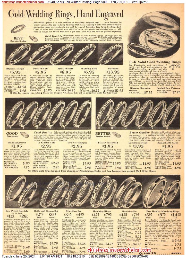 1940 Sears Fall Winter Catalog, Page 580
