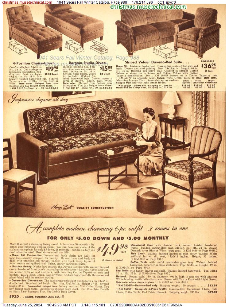 1941 Sears Fall Winter Catalog, Page 988