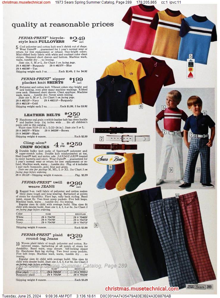 1973 Sears Spring Summer Catalog, Page 289