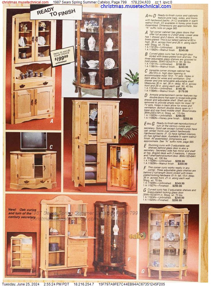 1987 Sears Spring Summer Catalog, Page 799