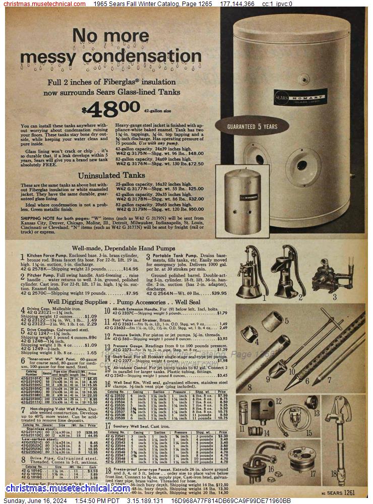 1965 Sears Fall Winter Catalog, Page 1265