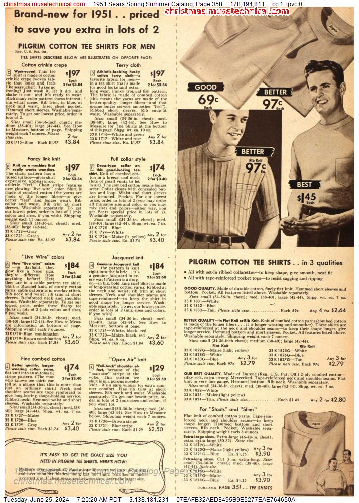 1951 Sears Spring Summer Catalog, Page 358