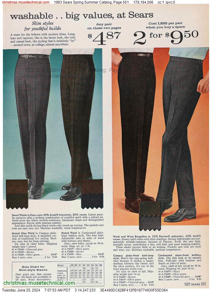 1963 Sears Spring Summer Catalog, Page 551