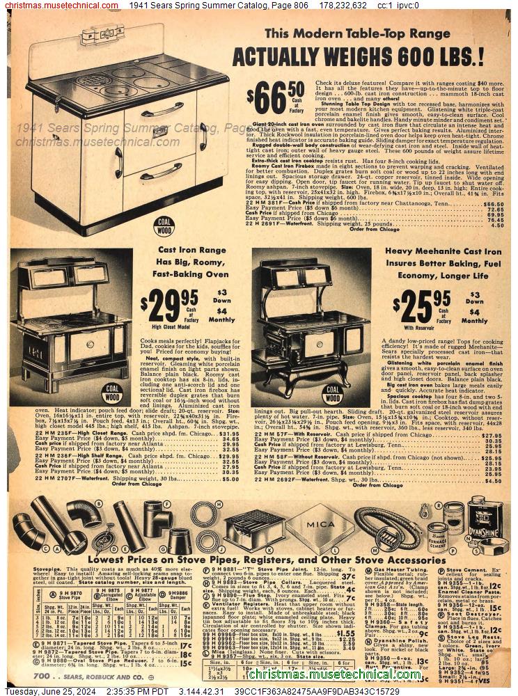 1941 Sears Spring Summer Catalog, Page 806