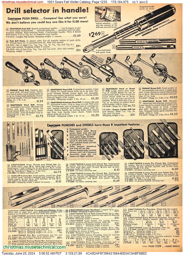 1951 Sears Fall Winter Catalog, Page 1235