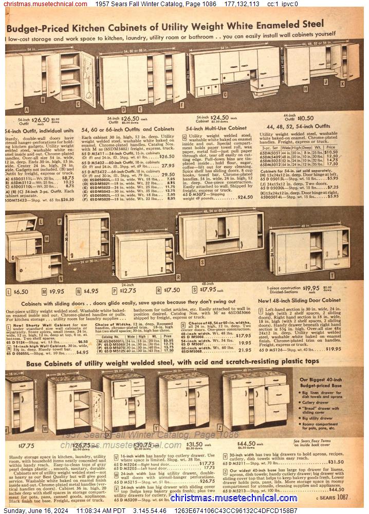 1957 Sears Fall Winter Catalog, Page 1086