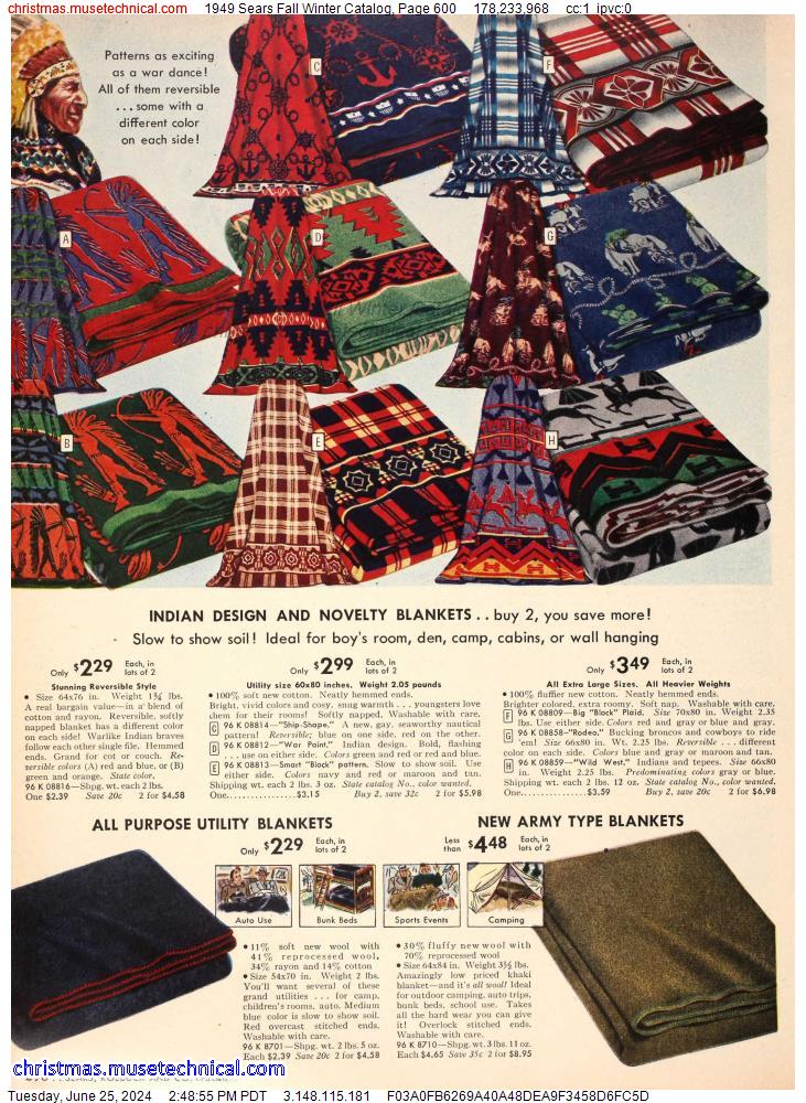 1949 Sears Fall Winter Catalog, Page 600