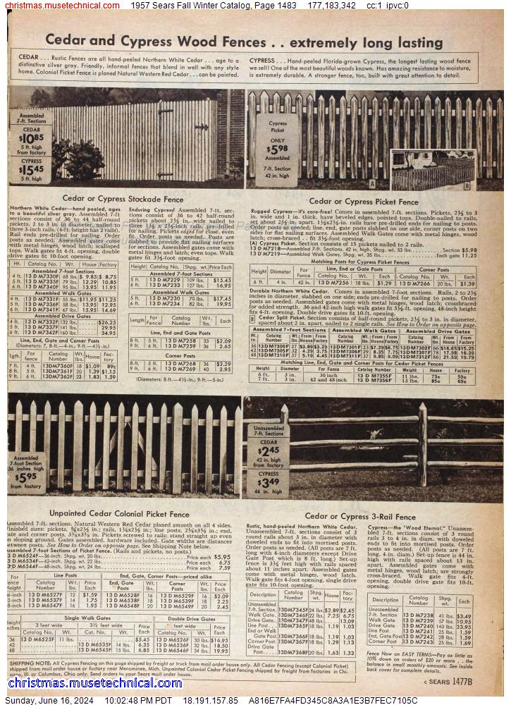 1957 Sears Fall Winter Catalog, Page 1483
