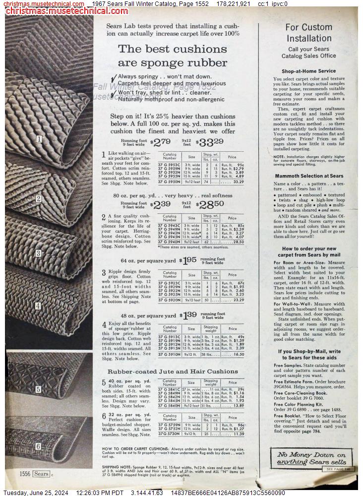 1967 Sears Fall Winter Catalog, Page 1552