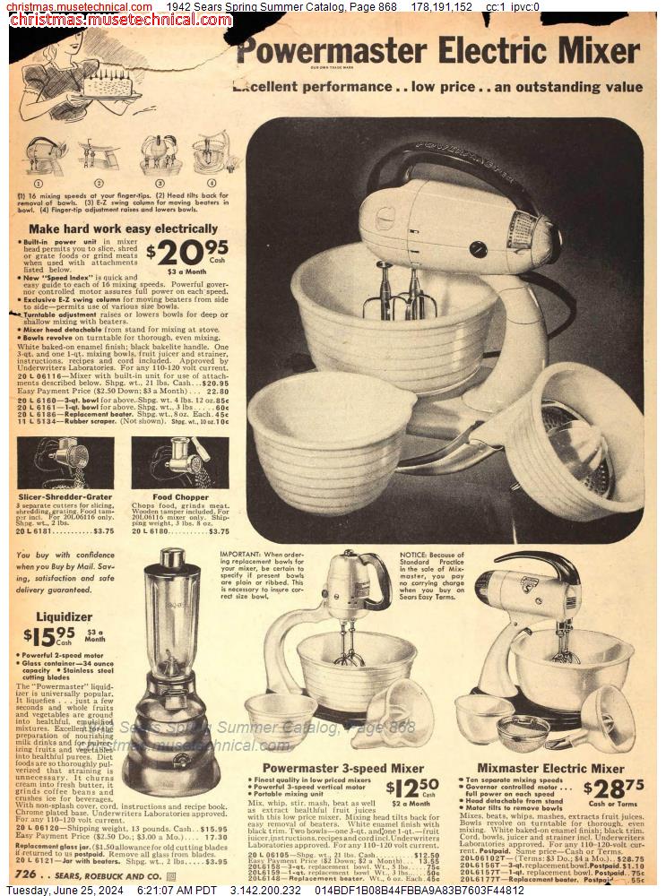 1942 Sears Spring Summer Catalog, Page 868