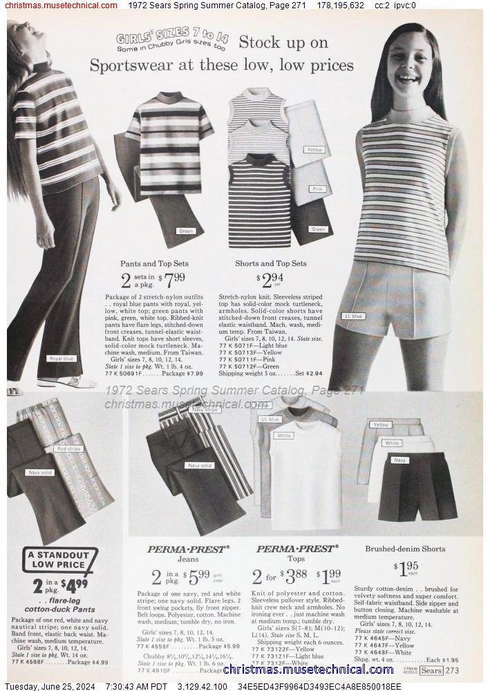 1972 Sears Spring Summer Catalog, Page 271