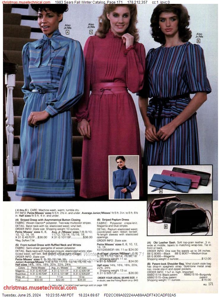 1983 Sears Fall Winter Catalog, Page 171