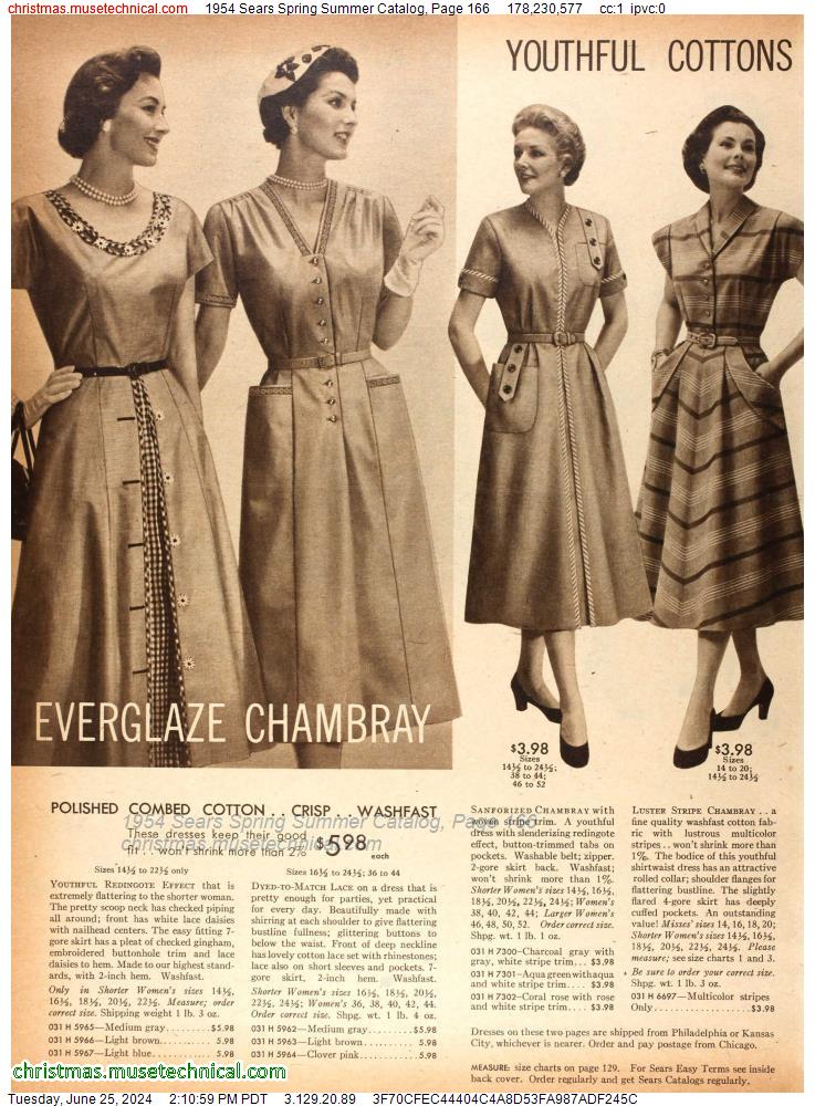 1954 Sears Spring Summer Catalog, Page 166