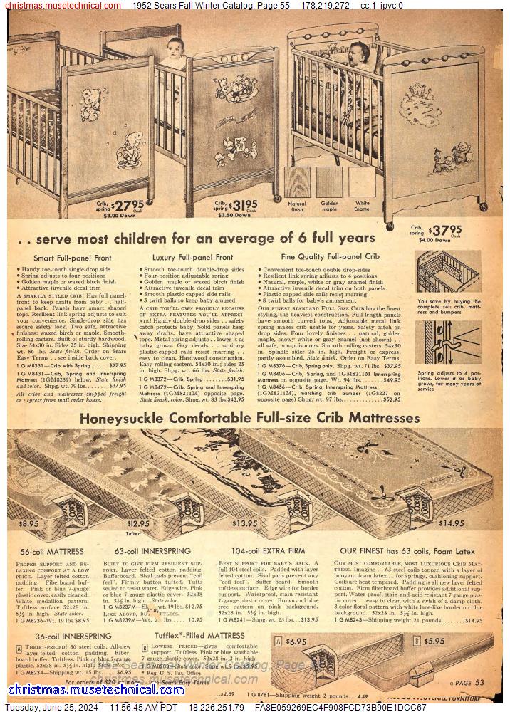1952 Sears Fall Winter Catalog, Page 55