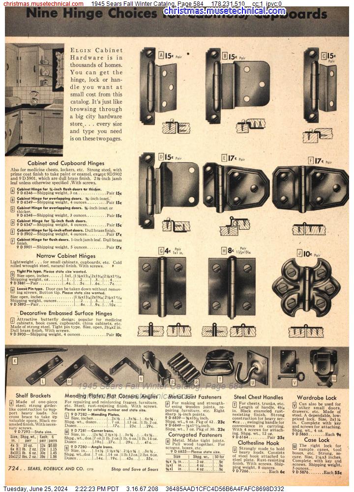 1945 Sears Fall Winter Catalog, Page 584