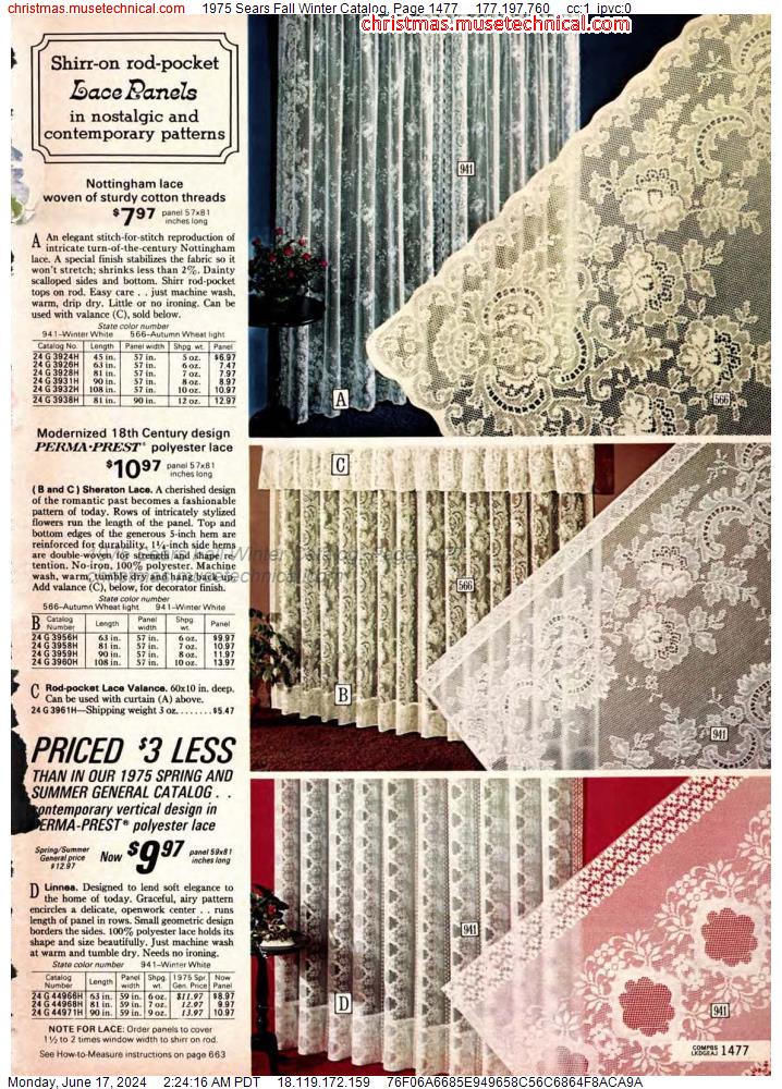 1975 Sears Fall Winter Catalog, Page 1477