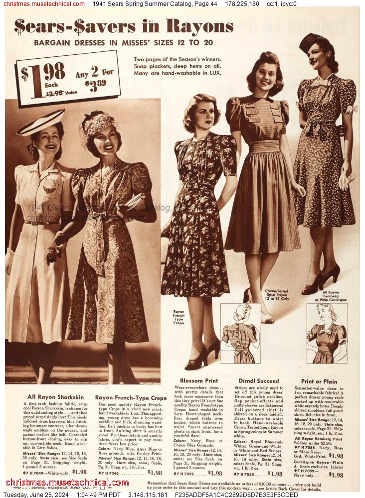 1941 Sears Spring Summer Catalog, Page 44