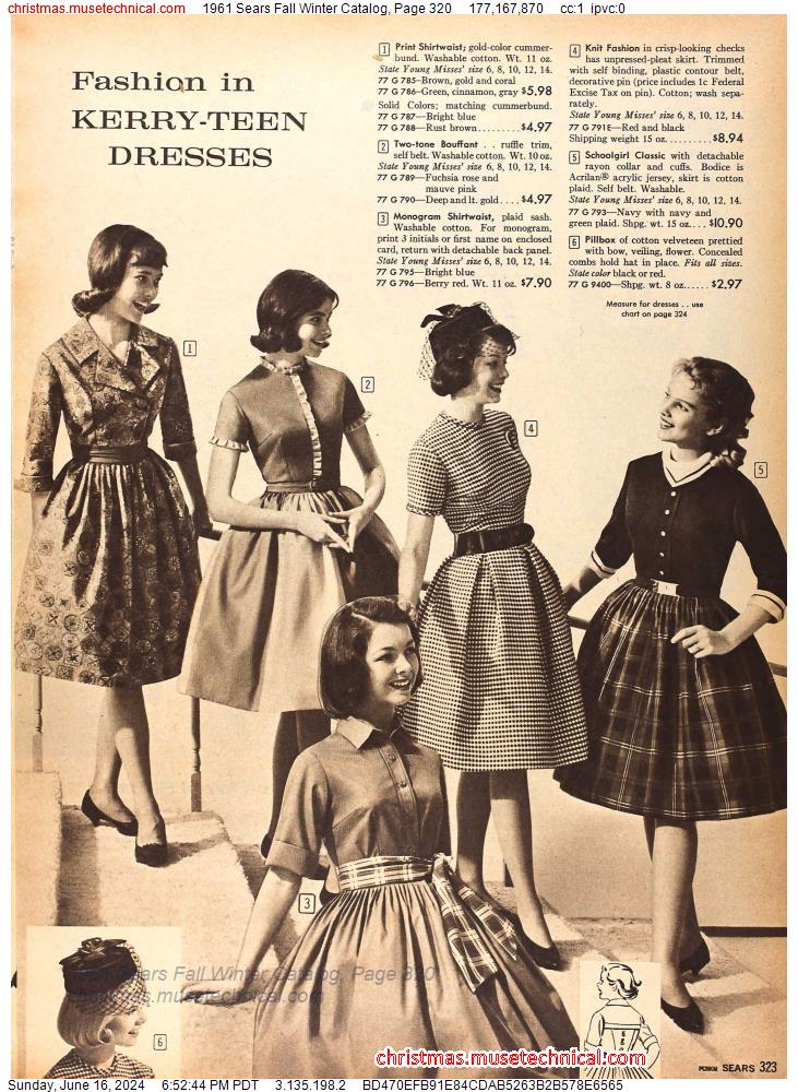 1961 Sears Fall Winter Catalog, Page 320