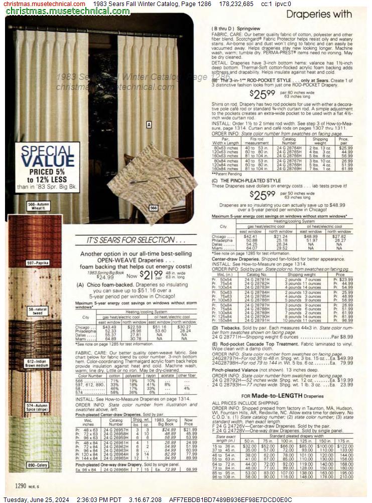 1983 Sears Fall Winter Catalog, Page 1286