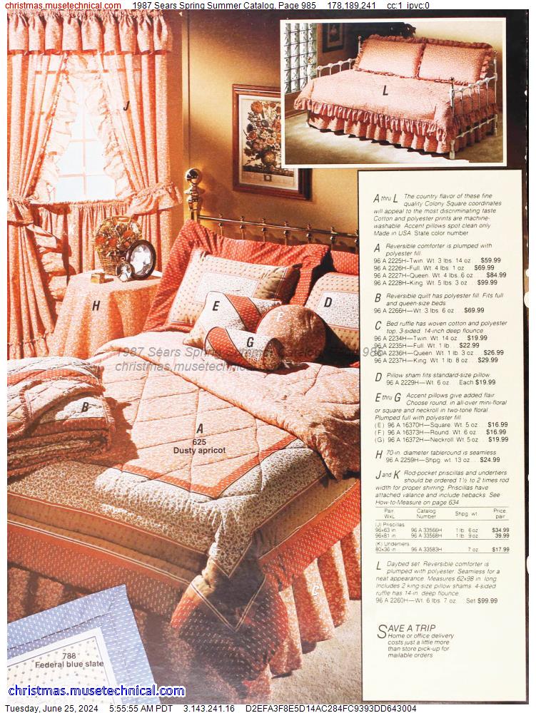 1987 Sears Spring Summer Catalog, Page 985