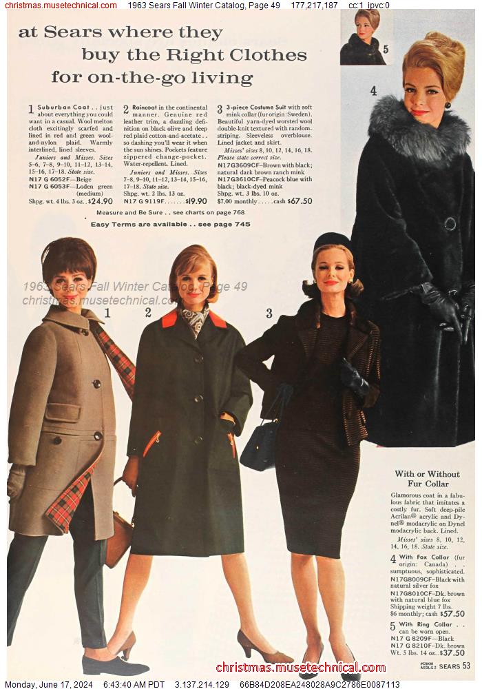 1963 Sears Fall Winter Catalog, Page 49