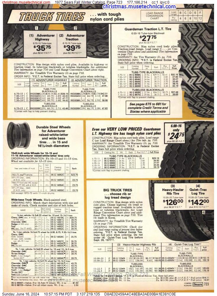 1977 Sears Fall Winter Catalog, Page 723