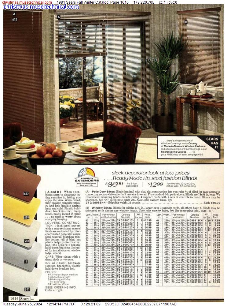 1981 Sears Fall Winter Catalog, Page 1616
