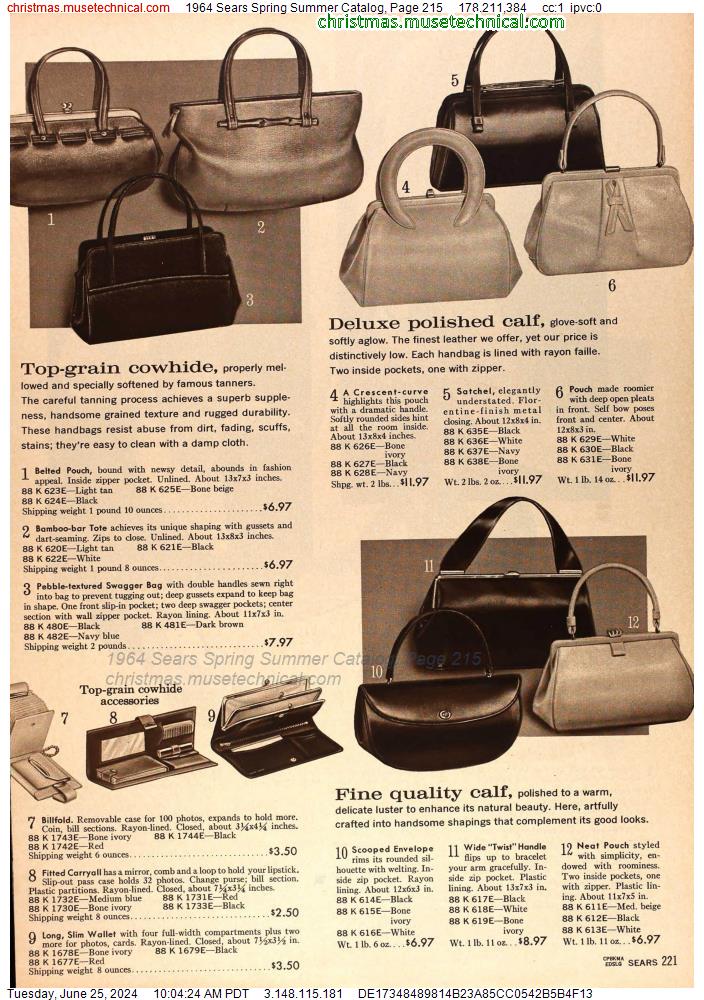 1964 Sears Spring Summer Catalog, Page 215