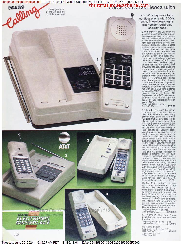 1984 Sears Fall Winter Catalog, Page 1116