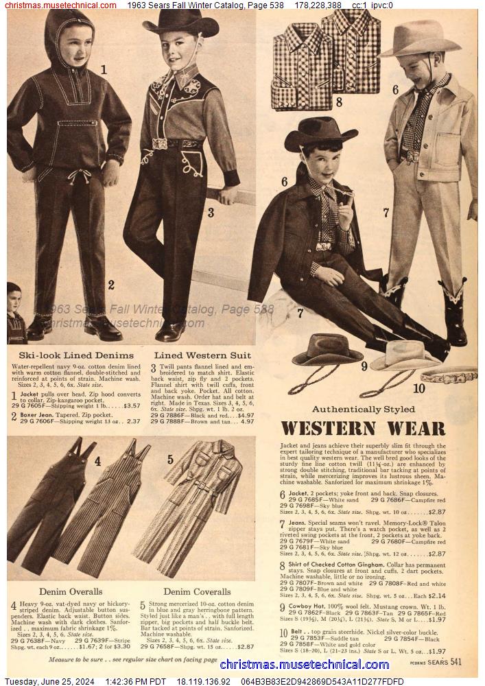 1963 Sears Fall Winter Catalog, Page 538