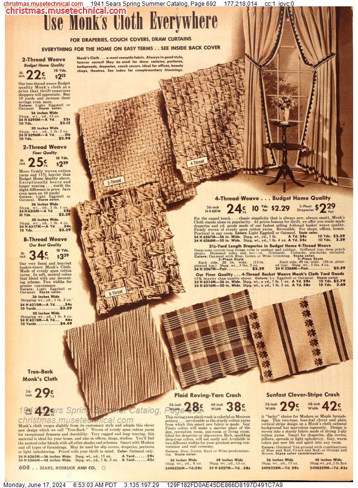 1941 Sears Spring Summer Catalog, Page 692