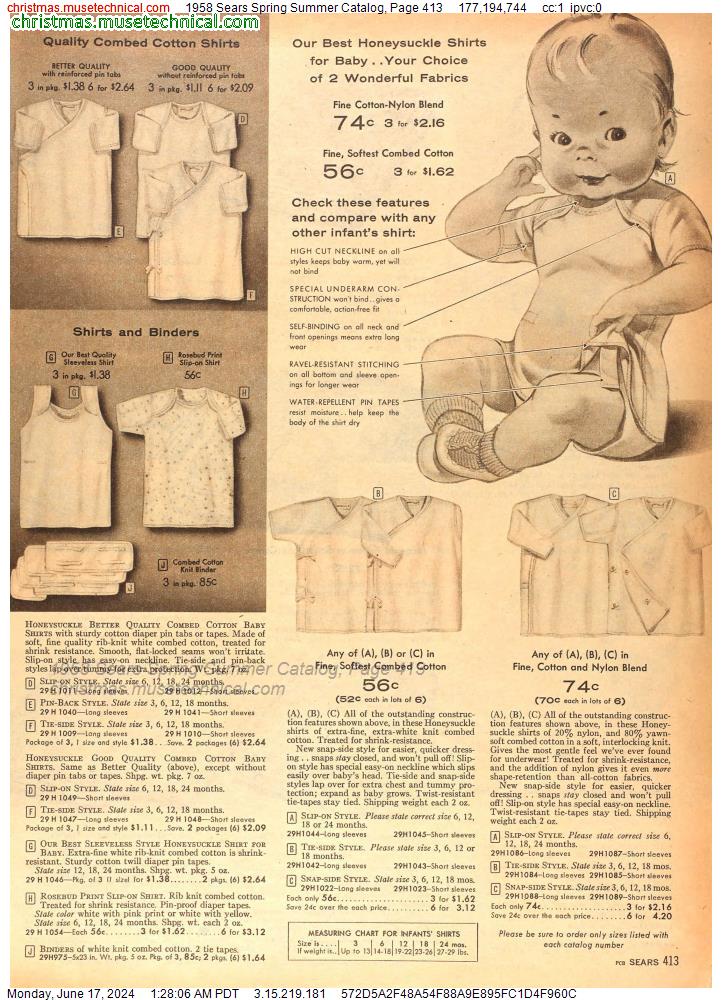 1958 Sears Spring Summer Catalog, Page 413