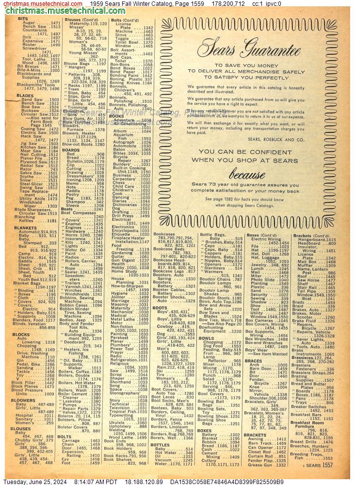 1959 Sears Fall Winter Catalog, Page 1559