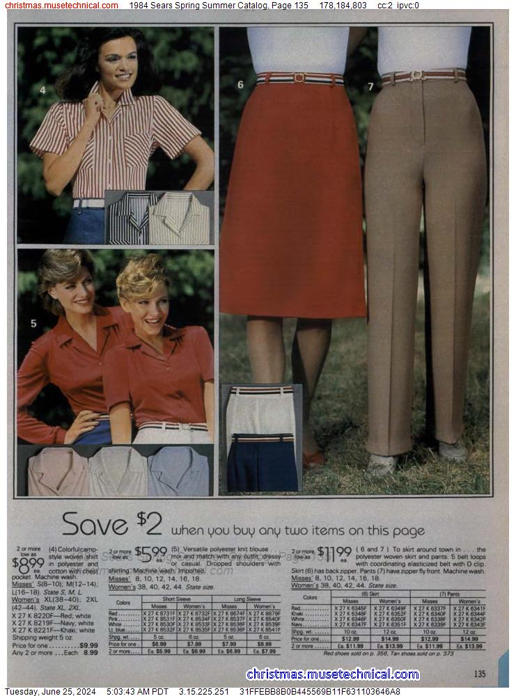 1984 Sears Spring Summer Catalog, Page 135