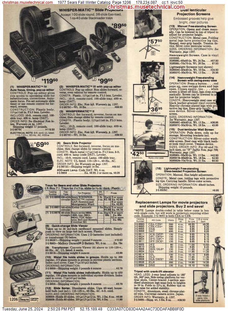 1977 Sears Fall Winter Catalog, Page 1206
