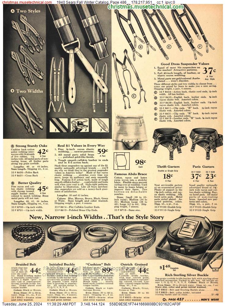 1940 Sears Fall Winter Catalog, Page 486