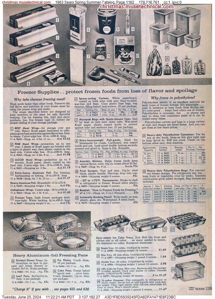 1963 Sears Spring Summer Catalog, Page 1162