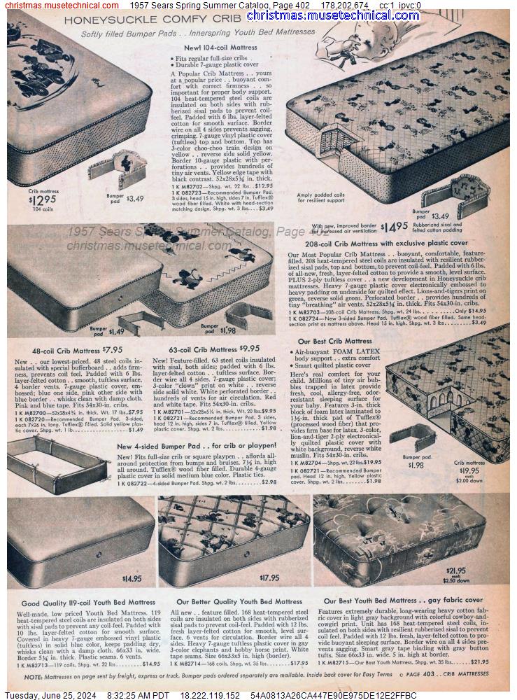 1957 Sears Spring Summer Catalog, Page 402