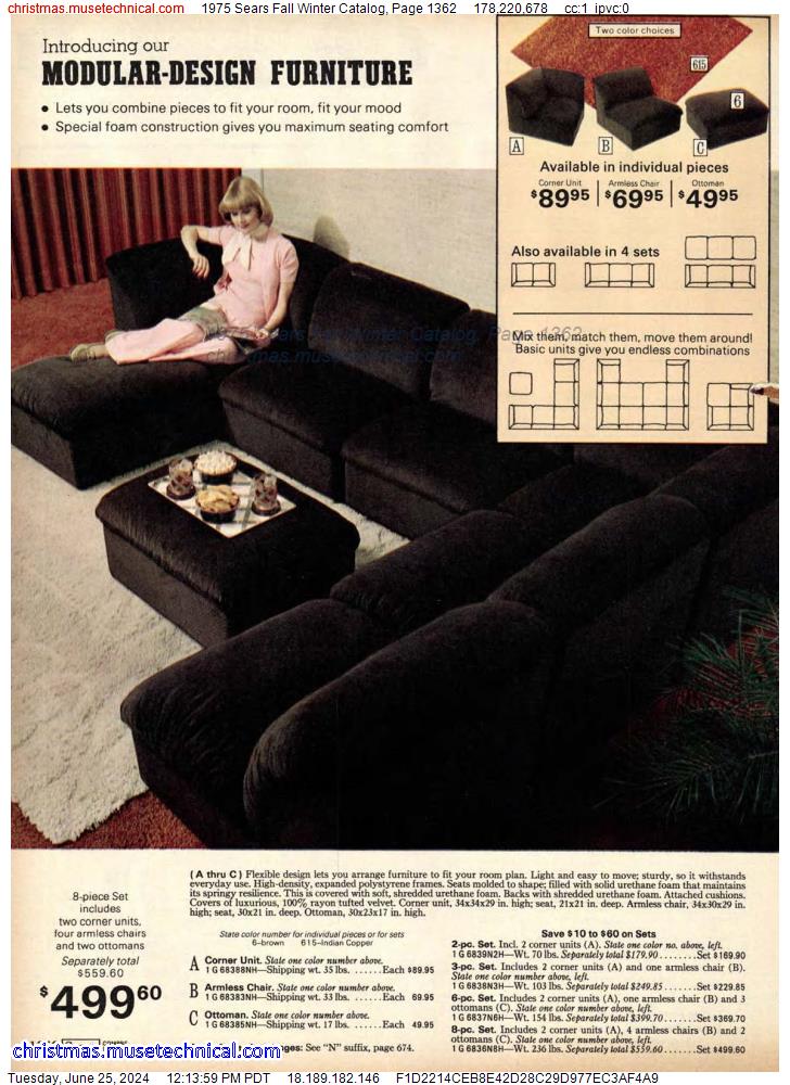 1975 Sears Fall Winter Catalog, Page 1362