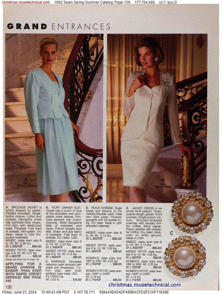 1992 Sears Spring Summer Catalog, Page 130