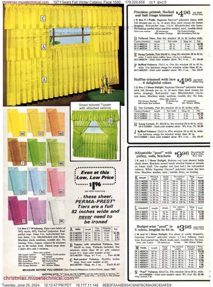 1971 Sears Fall Winter Catalog, Page 1590