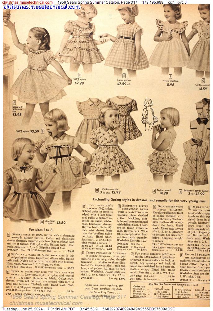 1956 Sears Spring Summer Catalog, Page 317