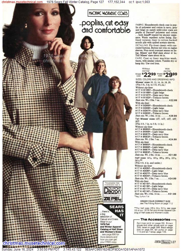 1976 Sears Fall Winter Catalog, Page 127