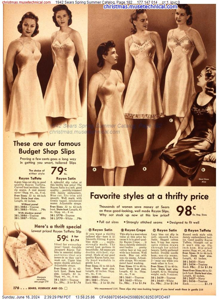 1942 Sears Spring Summer Catalog, Page 182