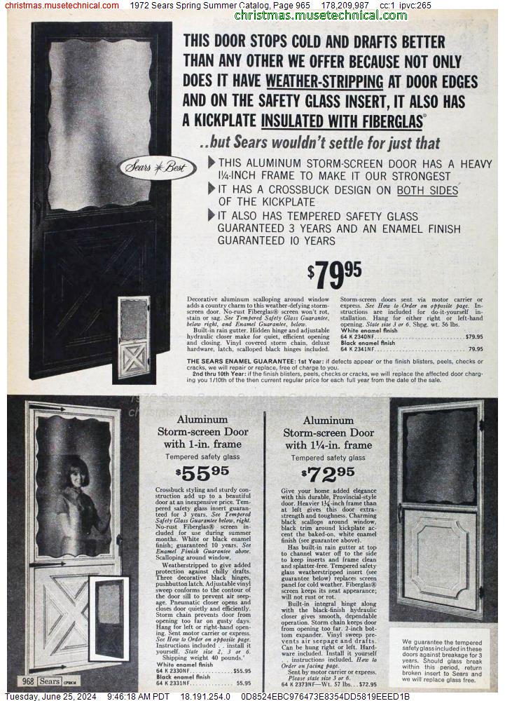 1972 Sears Spring Summer Catalog, Page 965