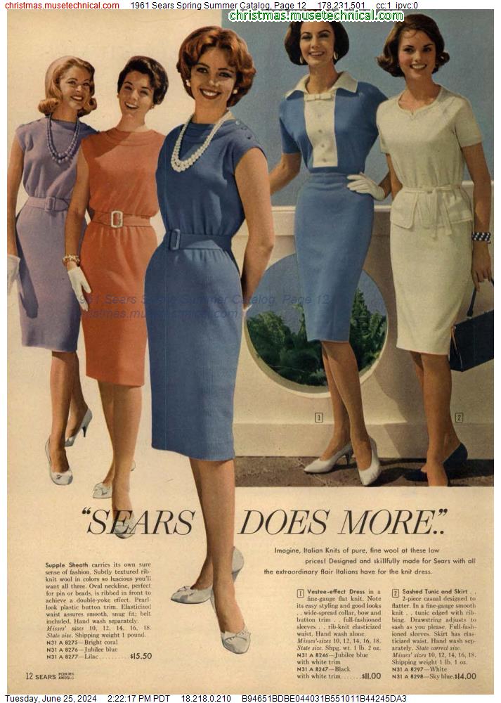 1961 Sears Spring Summer Catalog, Page 12
