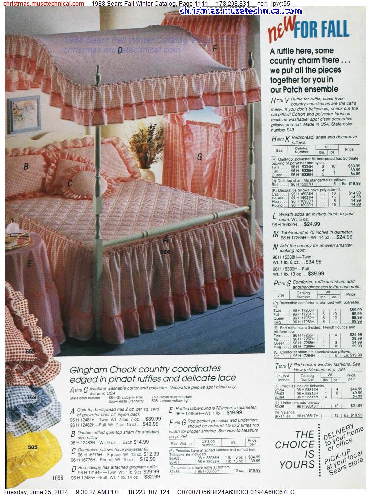1988 Sears Fall Winter Catalog, Page 1111
