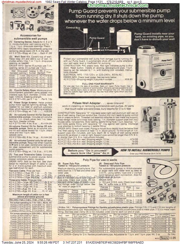 1982 Sears Fall Winter Catalog, Page 1131