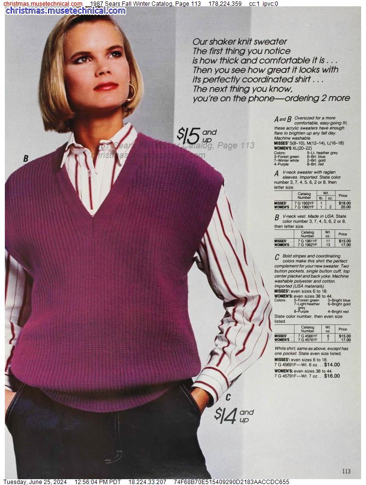 1987 Sears Fall Winter Catalog, Page 113