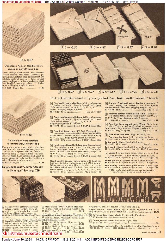 1960 Sears Fall Winter Catalog, Page 709